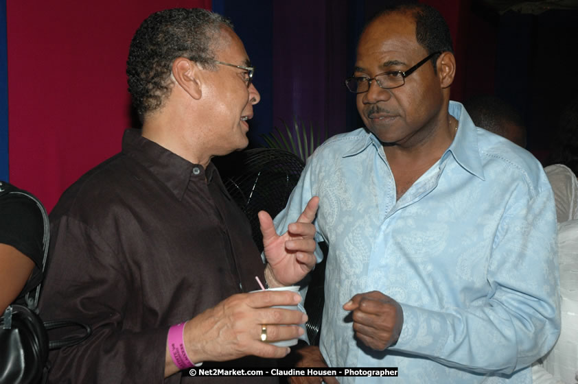 Minister of Tourism, Hon. Edmund Bartlett, and Director of Tourism, Basil Smith at the Air Jamaica Jazz and Blues Festival 2008 The Art of Music - Saturday, January 26, 2008 - Air Jamaica Jazz & Blues 2008 The Art of Music venue at the Aqaueduct on Rose Hall Resort & Counrty Club, Montego Bay, St. James, Jamaica W.I. - Thursday, January 24 - Saturday, January 26, 2008 - Photographs by Net2Market.com - Claudine Housen & Barry J. Hough Sr, Photographers - Negril Travel Guide, Negril Jamaica WI - http://www.negriltravelguide.com - info@negriltravelguide.com...!