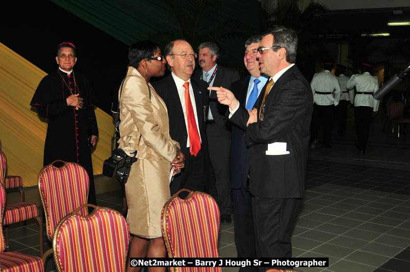 The Unveiling Of The Commemorative Plaque By The Honourable Prime Minister, Orette Bruce Golding, MP, And Their Majesties, King Juan Carlos I And Queen Sofia Of Spain - On Wednesday, February 18, 2009, Marking The Completion Of The Expansion Of Sangster International Airport, Venue at Sangster International Airport, Montego Bay, St James, Jamaica - Wednesday, February 18, 2009 - Photographs by Net2Market.com - Barry J. Hough Sr, Photographer/Photojournalist - Negril Travel Guide, Negril Jamaica WI - http://www.negriltravelguide.com - info@negriltravelguide.com...!