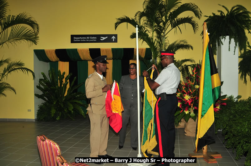 The Unveiling Of The Commemorative Plaque By The Honourable Prime Minister, Orette Bruce Golding, MP, And Their Majesties, King Juan Carlos I And Queen Sofia Of Spain - On Wednesday, February 18, 2009, Marking The Completion Of The Expansion Of Sangster International Airport, Venue at Sangster International Airport, Montego Bay, St James, Jamaica - Wednesday, February 18, 2009 - Photographs by Net2Market.com - Barry J. Hough Sr, Photographer/Photojournalist - Negril Travel Guide, Negril Jamaica WI - http://www.negriltravelguide.com - info@negriltravelguide.com...!