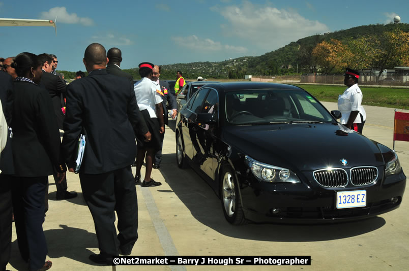 The Unveiling Of The Commemorative Plaque By The Honourable Prime Minister, Orette Bruce Golding, MP, And Their Majesties, King Juan Carlos I And Queen Sofia Of Spain - On Wednesday, February 18, 2009, Marking The Completion Of The Expansion Of Sangster International Airport, Venue at Sangster International Airport, Montego Bay, St James, Jamaica - Wednesday, February 18, 2009 - Photographs by Net2Market.com - Barry J. Hough Sr, Photographer/Photojournalist - Negril Travel Guide, Negril Jamaica WI - http://www.negriltravelguide.com - info@negriltravelguide.com...!