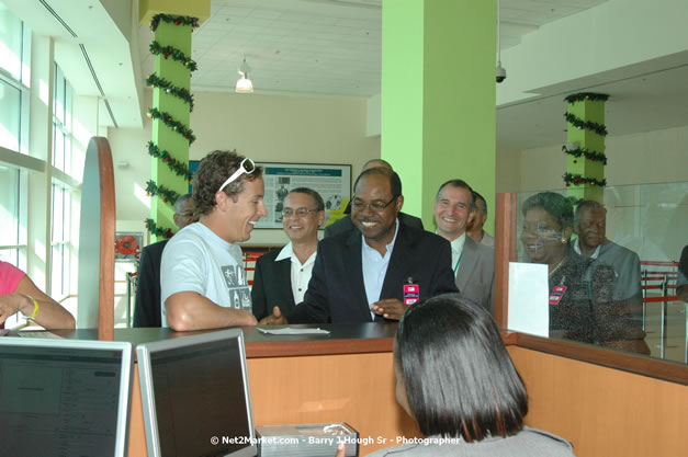 Minister of Tourism, Hon. Edmund Bartlett - Director of Tourism, Basil Smith, and Mayor of Montego Bay, Councillor Charles Sinclair Launch of Winter Tourism Season at Sangster International Airport, Saturday, December 15, 2007 - Sangster International Airport - MBJ Airports Limited, Montego Bay, Jamaica W.I. - Photographs by Net2Market.com - Barry J. Hough Sr, Photographer - Negril Travel Guide, Negril Jamaica WI - http://www.negriltravelguide.com - info@negriltravelguide.com...!