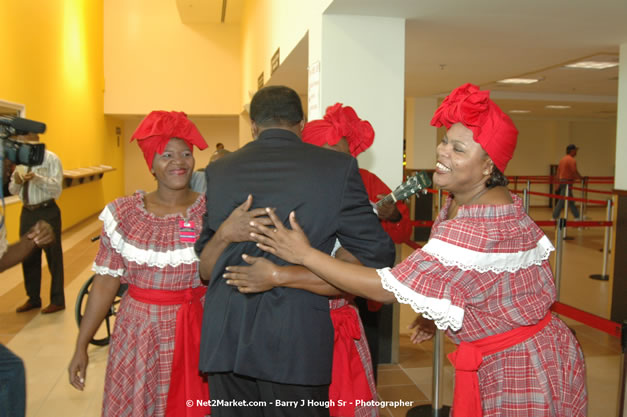 Minister of Tourism, Hon. Edmund Bartlett - Director of Tourism, Basil Smith, and Mayor of Montego Bay, Councillor Charles Sinclair Launch of Winter Tourism Season at Sangster International Airport, Saturday, December 15, 2007 - Sangster International Airport - MBJ Airports Limited, Montego Bay, Jamaica W.I. - Photographs by Net2Market.com - Barry J. Hough Sr, Photographer - Negril Travel Guide, Negril Jamaica WI - http://www.negriltravelguide.com - info@negriltravelguide.com...!