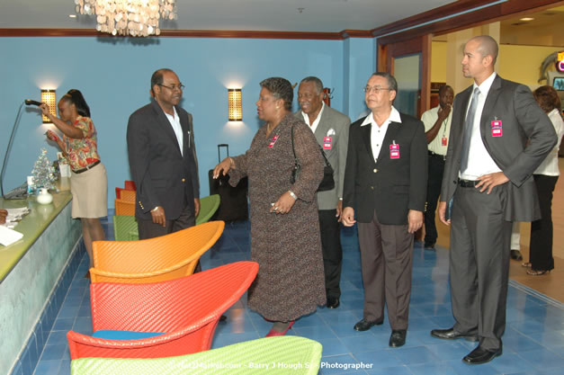 Minister of Tourism, Hon. Edmund Bartlett - Director of Tourism, Basil Smith, and Mayor of Montego Bay, Councillor Charles Sinclair Launch of Winter Tourism Season at Sangster International Airport, Saturday, December 15, 2007 - Sangster International Airport - MBJ Airports Limited, Montego Bay, Jamaica W.I. - Photographs by Net2Market.com - Barry J. Hough Sr, Photographer - Negril Travel Guide, Negril Jamaica WI - http://www.negriltravelguide.com - info@negriltravelguide.com...!