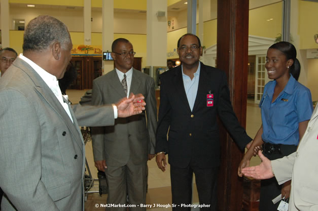 Minister of Tourism, Hon. Edmund Bartlett - Director of Tourism, Basil Smith, and Mayor of Montego Bay, Councillor Charles Sinclair Launch of Winter Tourism Season at Sangster International Airport, Saturday, December 15, 2007 - Sangster International Airport - MBJ Airports Limited, Montego Bay, Jamaica W.I. - Photographs by Net2Market.com - Barry J. Hough Sr, Photographer - Negril Travel Guide, Negril Jamaica WI - http://www.negriltravelguide.com - info@negriltravelguide.com...!