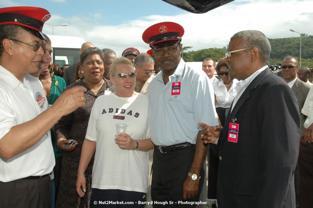 Minister of Tourism, Hon. Edmund Bartlett - Director of Tourism, Basil Smith, and Mayor of Montego Bay, Councillor Charles Sinclair Launch of Winter Tourism Season at Sangster International Airport, Saturday, December 15, 2007 - Sangster International Airport - MBJ Airports Limited, Montego Bay, Jamaica W.I. - Photographs by Net2Market.com - Barry J. Hough Sr, Photographer - Negril Travel Guide, Negril Jamaica WI - http://www.negriltravelguide.com - info@negriltravelguide.com...!