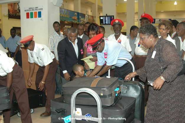 Minister of Tourism, Hon. Edmund Bartlett - Director of Tourism, Basil Smith, and Mayor of Montego Bay, Councillor Charles Sinclair Launch of Winter Tourism Season at Sangster International Airport, Saturday, December 15, 2007 - Sangster International Airport - MBJ Airports Limited, Montego Bay, Jamaica W.I. - Photographs by Net2Market.com - Barry J. Hough Sr, Photographer - Negril Travel Guide, Negril Jamaica WI - http://www.negriltravelguide.com - info@negriltravelguide.com...!