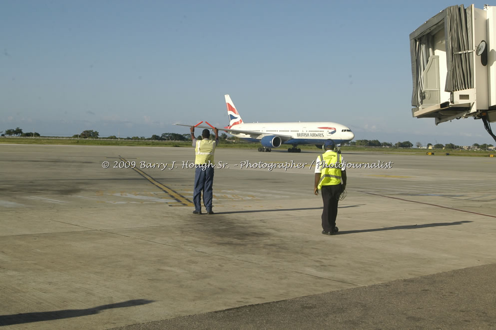  British Airways Inaugurates New Scheduled Service from London Gatwick Airport to Sangster International Airport, Montego Bay, Jamaica, Thursday, October 29, 2009 - Photographs by Barry J. Hough Sr. Photojournalist/Photograper - Photographs taken with a Nikon D70, D100, or D300 - Negril Travel Guide, Negril Jamaica WI - http://www.negriltravelguide.com - info@negriltravelguide.com...!