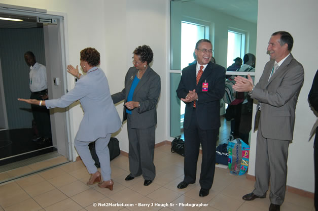 MBJ Airports Limited Welcomes WestJet Airlines - Inaugural Scheduled Service From Toronto Pearsons International Airport - Monday, December 10, 2007 - Sangster International Airport - MBJ Airports Limited, Montego Bay, Jamaica W.I. - Photographs by Net2Market.com - Barry J. Hough Sr, Photographer - Negril Travel Guide, Negril Jamaica WI - http://www.negriltravelguide.com - info@negriltravelguide.com...!