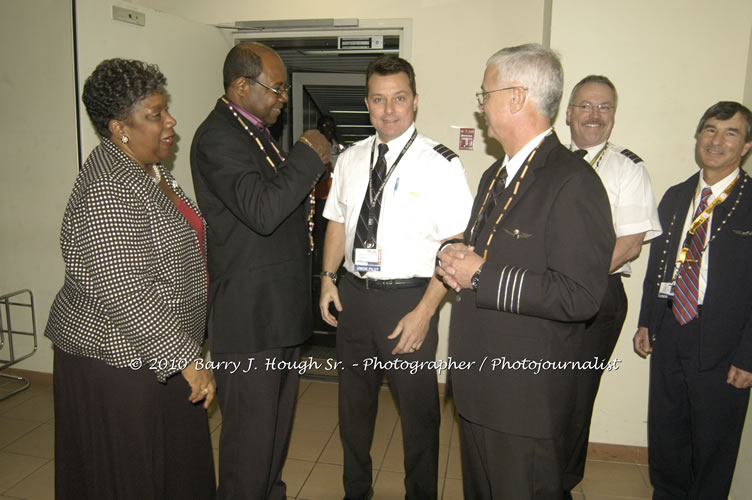 US Airways Inaugurtes New Service from Phoenix Sky Harbor International Airport to Sangster International Airport, Friday, December 18, 2009, Sangster International Airport, Montego Bay, St. James, Jamaica W.I. - Photographs by Net2Market.com - Barry J. Hough Sr, Photographer/Photojournalist - The Negril Travel Guide - Negril's and Jamaica's Number One Concert Photography Web Site with over 40,000 Jamaican Concert photographs Published -  Negril Travel Guide, Negril Jamaica WI - http://www.negriltravelguide.com - info@negriltravelguide.com...!