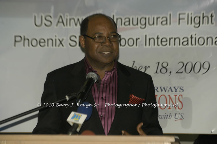 US Airways Inaugurtes New Service from Phoenix Sky Harbor International Airport to Sangster International Airport, Friday, December 18, 2009, Sangster International Airport, Montego Bay, St. James, Jamaica W.I. - Photographs by Net2Market.com - Barry J. Hough Sr, Photographer/Photojournalist - The Negril Travel Guide - Negril's and Jamaica's Number One Concert Photography Web Site with over 40,000 Jamaican Concert photographs Published -  Negril Travel Guide, Negril Jamaica WI - http://www.negriltravelguide.com - info@negriltravelguide.com...!