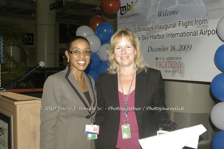 US Airways Inaugurtes New Service from Phoenix Sky Harbor International Airport to Sangster International Airport, Friday, December 18, 2009, Sangster International Airport, Montego Bay, St. James, Jamaica W.I. - Photographs by Net2Market.com - Barry J. Hough Sr, Photographer/Photojournalist - The Negril Travel Guide - Negril's and Jamaica's Number One Concert Photography Web Site with over 40,000 Jamaican Concert photographs Published -  Negril Travel Guide, Negril Jamaica WI - http://www.negriltravelguide.com - info@negriltravelguide.com...!