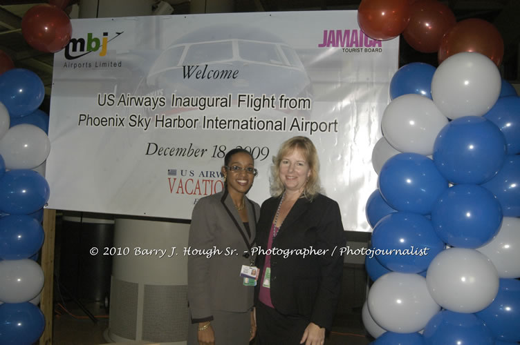 US Airways Inaugurtes New Service from Phoenix Sky Harbor International Airport to Sangster International Airport, Friday, December 18, 2009, Sangster International Airport, Montego Bay, St. James, Jamaica W.I. - Photographs by Net2Market.com - Barry J. Hough Sr, Photographer/Photojournalist - The Negril Travel Guide - Negril's and Jamaica's Number One Concert Photography Web Site with over 40,000 Jamaican Concert photographs Published -  Negril Travel Guide, Negril Jamaica WI - http://www.negriltravelguide.com - info@negriltravelguide.com...!