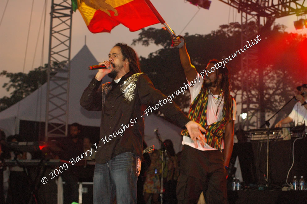 Damian 'Jr. Gong' Marley & NAS @ Reggae Sumfest 2009 - International Night 2 - Reggae Sumfest 2009,Catherine Hall, Montego Bay, St. James, Jamaica W.I. - Saturday, July 25, 2009 - Reggae Sumfest 2009, July 19 - 25, 2009 - Photographs by Net2Market.com - Barry J. Hough Sr. Photojournalist/Photograper - Photographs taken with a Nikon D70, D100, or D300 - Negril Travel Guide, Negril Jamaica WI - http://www.negriltravelguide.com - info@negriltravelguide.com...!