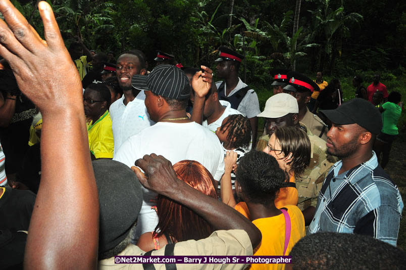 Usain Bolt of Jamaica - The Fastest Man In The World  - Usain Bolt Homecoming Celebrations - Press Conference at the Grand Bahia Principe &amp; Sherwood Content - Waldensia Primary School - Photographs by Net2Market.com - Barry J. Hough Sr. Photojournalist/Photograper - Photographs taken with a Nikon D300 - Negril Travel Guide, Negril Jamaica WI - http://www.negriltravelguide.com - info@negriltravelguide.com...!