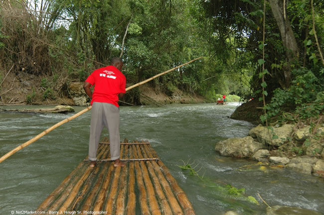 Rafting on the Martha Brae - Virgin Atlantic Inaugural Flight To Montego Bay, Jamaica Photos - Sir Richard Bronson, President & Family, and 450 Passengers - Rafting on the Martha Brae - Tuesday, July 4, 2006 - Negril Travel Guide, Negril Jamaica WI - http://www.negriltravelguide.com - info@negriltravelguide.com...!