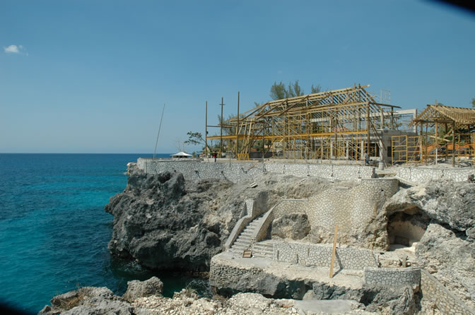 W orld Famous - Rick's Cafe - Negril's West End Cliffs - Rebuilding After Ivan  - Negril Travel Guide, Negril Jamaica WI - http://www.negriltravelguide.com - info@negriltravelguide.com...!